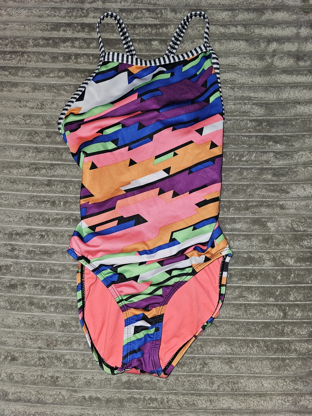 Girls' Multicolor Geometric One-Piece Swimsuit SM3